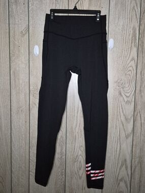 Black Leggings with Pink Accent Stripes